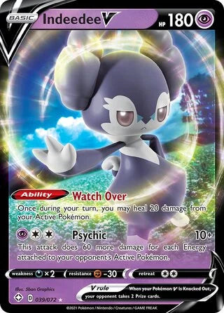 Indeedee V 039/072  Holo Rare V Shining Fates