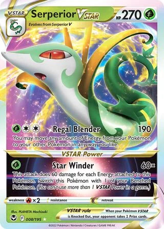 Serperior VSTAR 008/195 • Holo Rare VSTAR Silver Tempest